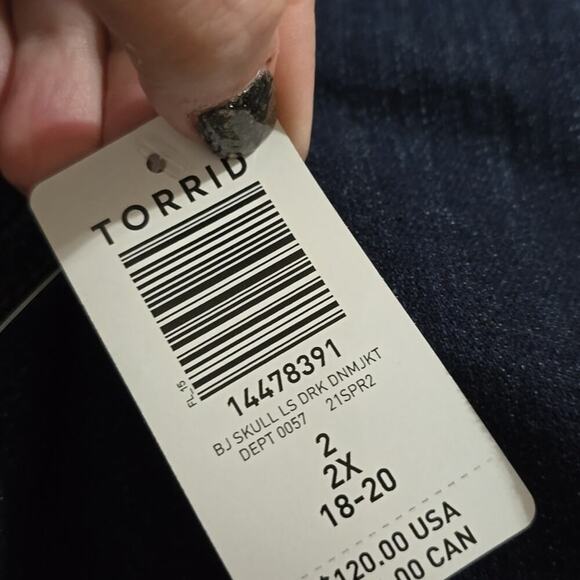 Torrid x Betsey Johnson Floral skull trucker jean jacket coat Plus Size 2 2X New - Picture 8 of 15